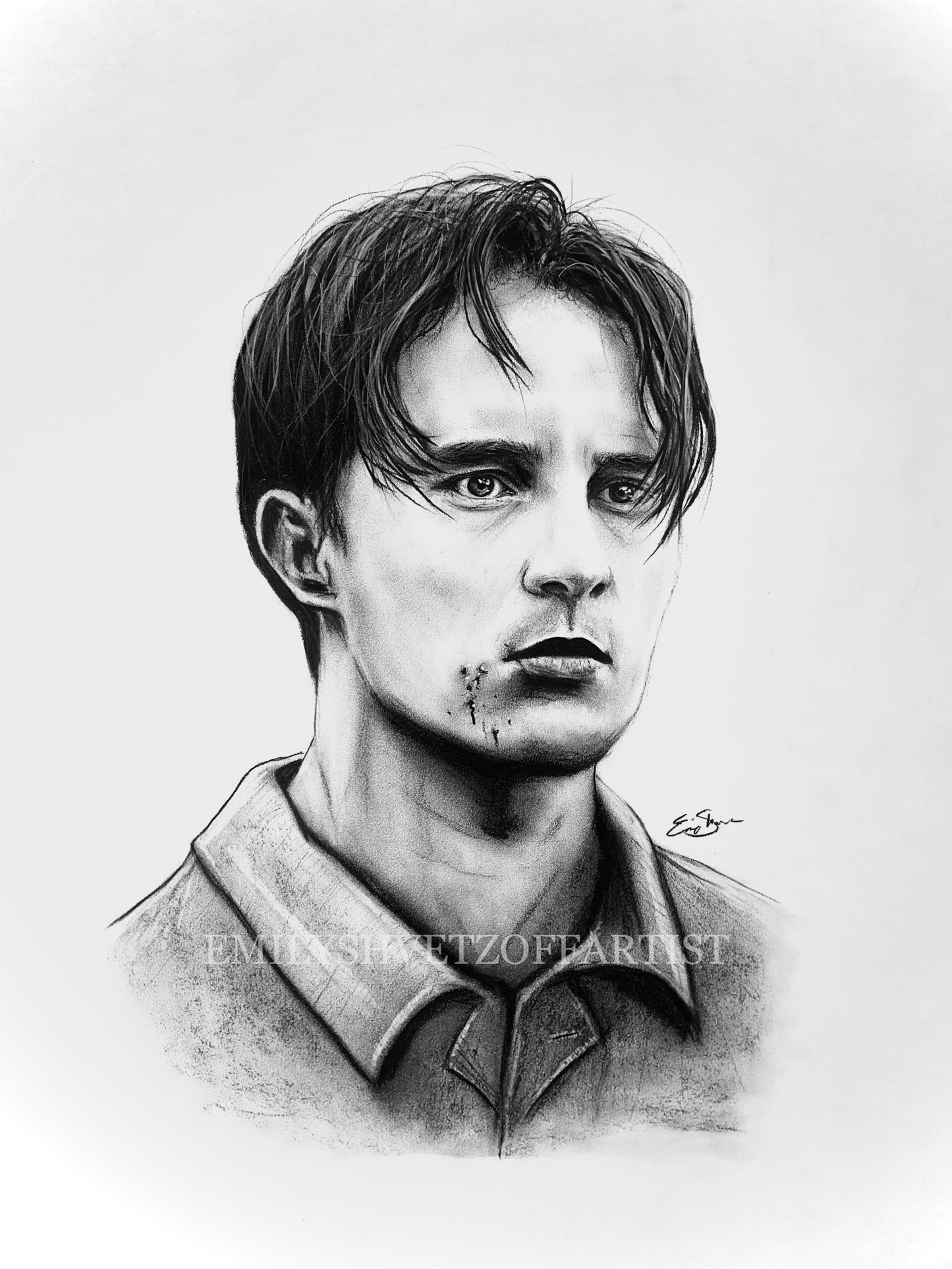 RAFE CAMERON (OUTER BANKS) 18 x 24 ORIGINAL CHARCOAL DRAWING