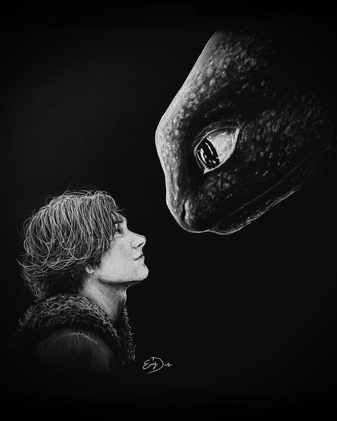 HTTYD ORIGINAL CHARCOAL POSTER (MASON THAMES)