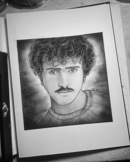 Benson Boone Original 8 x 10 Charcoal Portrait