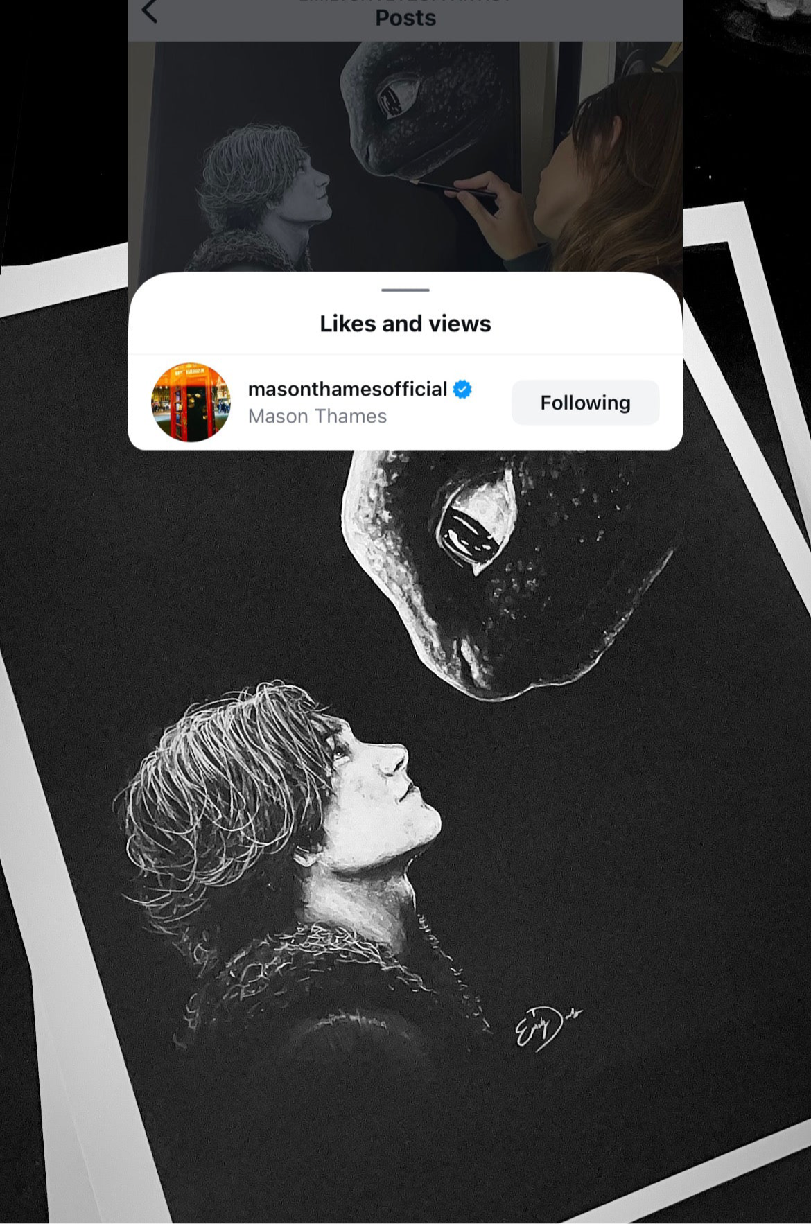 HTTYD ORIGINAL CHARCOAL POSTER (MASON THAMES)