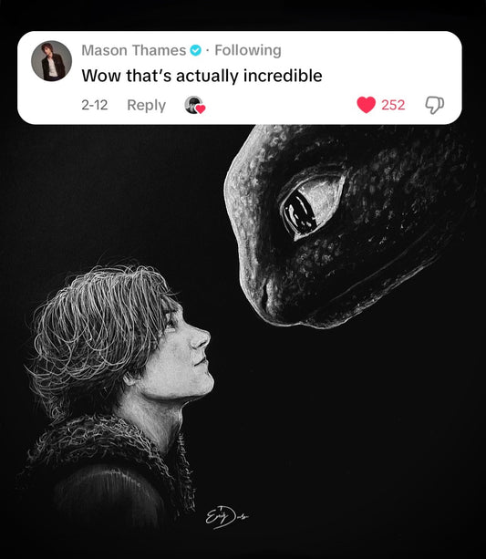 HTTYD ORIGINAL CHARCOAL POSTER (MASON THAMES)